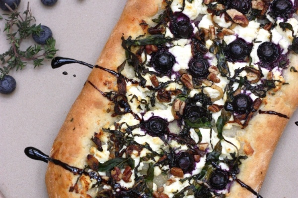 Blueberry goat cheese pizza