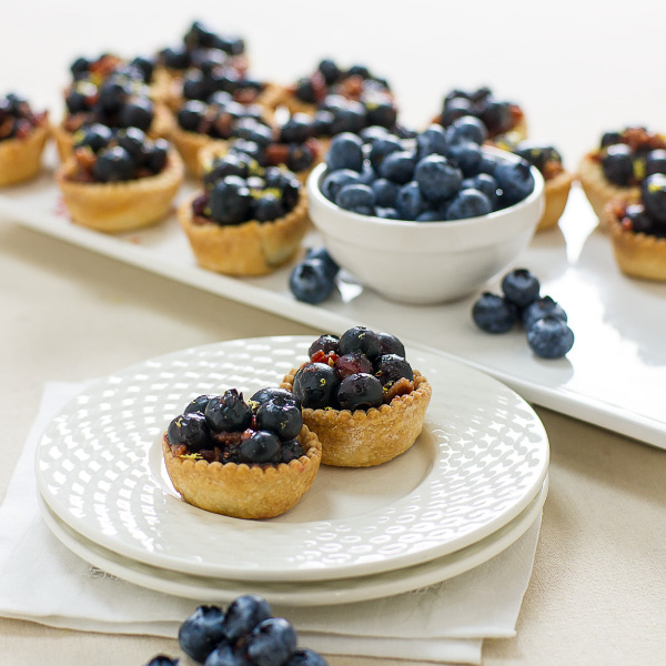 mini bacon and blueberry pies
