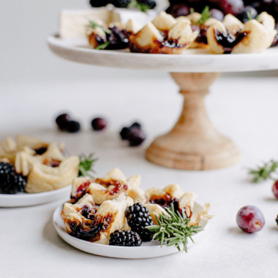Brie Puff Pastry with blackberries