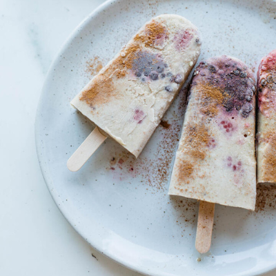 Berry horchata popsicles