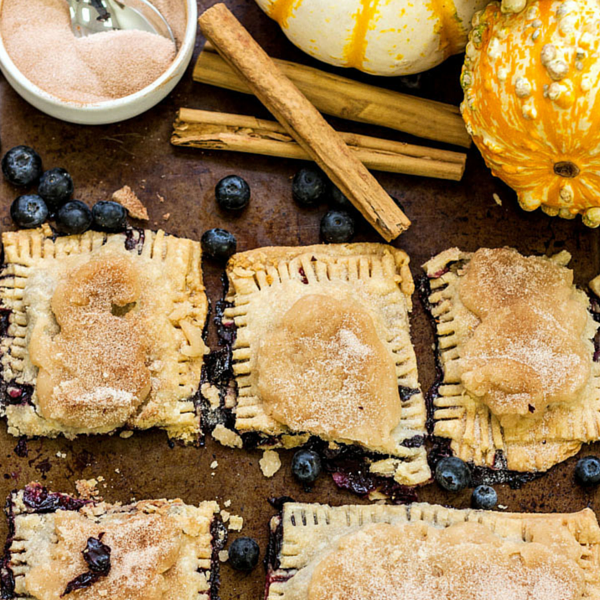 blueberry pop tarts topped with cinnamon sugar