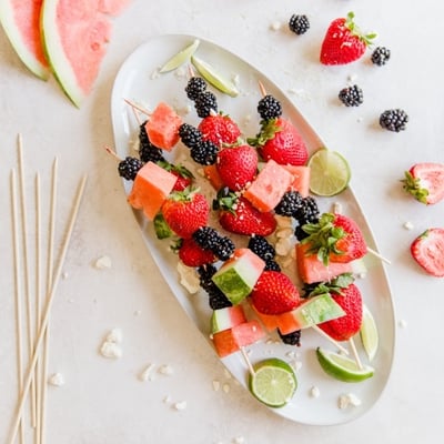berry and watermelon skewers