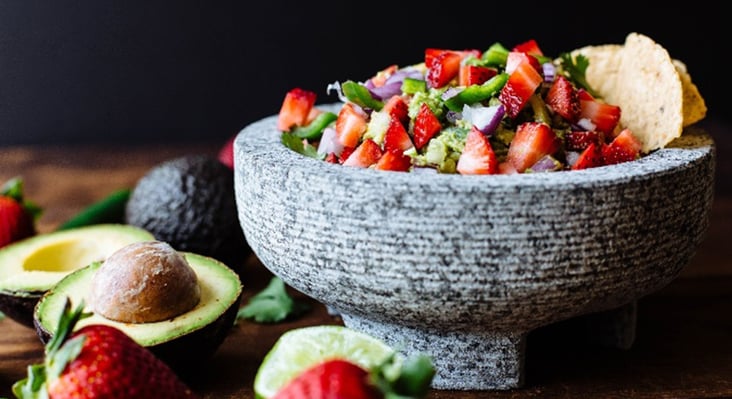 guacamole with strawberries