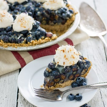 salted pretzel blueberry pie